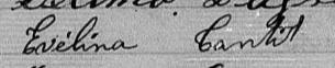 Signature de Evélina Cantit: 23 janvier 1872 Signature de Evélina Cantit: 23 janvier 1872