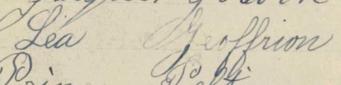 Signature de Léa Geoffrion: 23 juin 1901 Signature de Léa Geoffrion: 23 juin 1901
