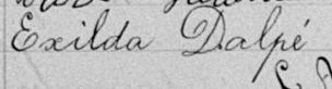Signature de Exilda Dalpé: 19 octobre 1893 Signature de Exilda Dalpé: 19 octobre 1893