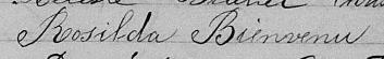 Signature de Rosilda Bienvenu: 14 octobre 1873 Signature de Rosilda Bienvenu: 14 octobre 1873