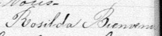 Signature de Rosilda Bienvenu: 16 octobre 1877 Signature de Rosilda Bienvenu: 16 octobre 1877