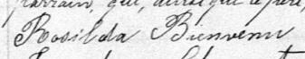 Signature de Rosilda Bienvenu: 3 août 1885 Signature de Rosilda Bienvenu: 3 août 1885