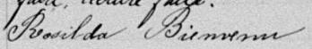 Signature de Rosilda Bienvenu: 20 février 1889 Signature de Rosilda Bienvenu: 20 février 1889