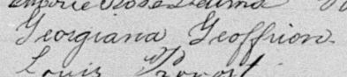 Signature de Georgiana Geoffrion: 20 septembre 1887 Signature de Georgiana Geoffrion: 20 septembre 1887