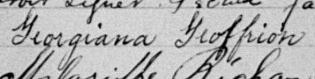 Signature de Georgiana Geoffrion: premier juillet 1893 Signature de Georgiana Geoffrion: premier juillet 1893