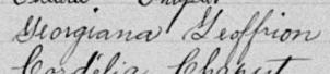 Signature de Georgiana Geoffrion: 8 février 1898 Signature de Georgiana Geoffrion: 8 février 1898
