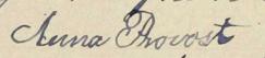 Signature de Anna Provost: 18 juin 1901 Signature de Anna Provost: 18 juin 1901