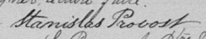 Signature de Stanislas Provost: 3 novembre 1886 Signature de Stanislas Provost: 3 novembre 1886