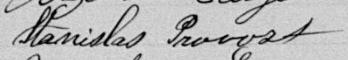 Signature de Stanislas Provost: 29 janvier 1890 Signature de Stanislas Provost: 29 janvier 1890