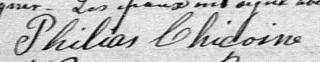 Signature de Philias Chicoine: 16 janvier 1883 Signature de Philias Chicoine: 16 janvier 1883