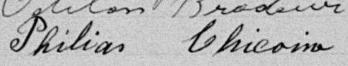 Signature de Philias Chicoine: 7 novembre 1891 Signature de Philias Chicoine: 7 novembre 1891