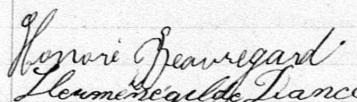Signature de Honoré Beauregard: 23 septembre 1884 Signature de Honoré Beauregard: 23 septembre 1884