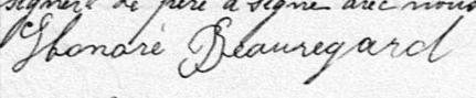 Signature de Honoré Beauregard: 7 juin 1885 Signature de Honoré Beauregard: 7 juin 1885