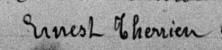 Signature de Ernest Therrien: 27 janvier 1898 Signature de Ernest Therrien: 27 janvier 1898