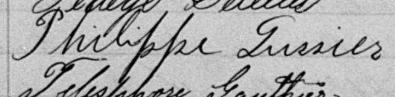 Signature de Philippe Lussier: 9 avril 1888 Signature de Philippe Lussier: 9 avril 1888