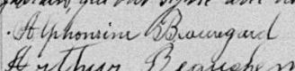 Signature de Alphonsine Beauregard: 21 mai 1891 Signature de Alphonsine Beauregard: 21 mai 1891