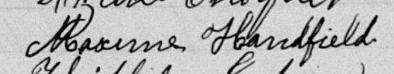 Signature de Maxime Handfield: 23 février 1888 Signature de Maxime Handfield: 23 février 1888