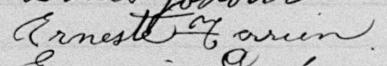 Signature de Ernest Tarien: 9 octobre 1888 Signature de Ernest Tarien: 9 octobre 1888