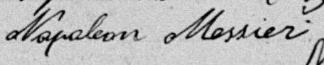 Signature de Napoleon Messier: 3 janvier 1891 Signature de Napoleon Messier: 3 janvier 1891