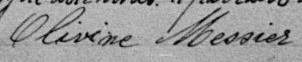 Signature de Olivine Messier: 29 mai 1891 Signature de Olivine Messier: 29 mai 1891