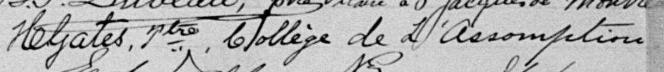 Signature de H. Gates Ptre: 8 juin 1899 Signature de H. Gates Ptre: 8 juin 1899