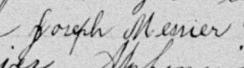 Signature de Joseph Messier: 9 octobre 1894 Signature de Joseph Messier: 9 octobre 1894