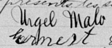 Signature de Urgel Malo: 12 avril 1898 Signature de Urgel Malo: 12 avril 1898