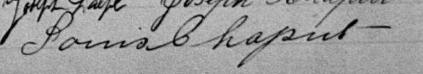 Signature de Louis Chaput: 20 mai 1899 Signature de Louis Chaput: 20 mai 1899