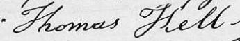 Signature de Thomas Hell: 29 avril 1828 Signature de Thomas Hell: 29 avril 1828