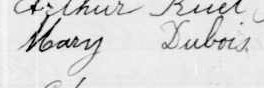 Signature de Mary Dubois: 6 septembre 1897