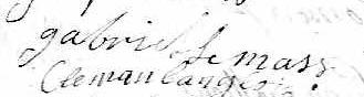 Signature de Gabriel Le Mass: 10 octobre 1768 Signature de Gabriel Le Mass: 10 octobre 1768