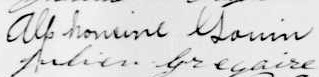 Signature d'Alphonsine Gouin: 9 octobre 1911 Signature d'Alphonsine Gouin: 9 octobre 1911