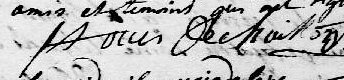 Signature de St Ours Dechaillon: 7 février 1735
