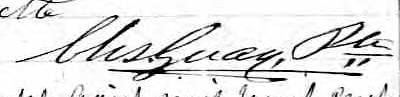 Signature de Chs. Guay Pte: 7 août 1873