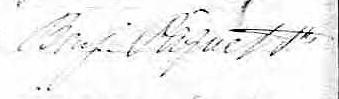 Signature de Benj. Pâquet Ptre: 2 mars 1867