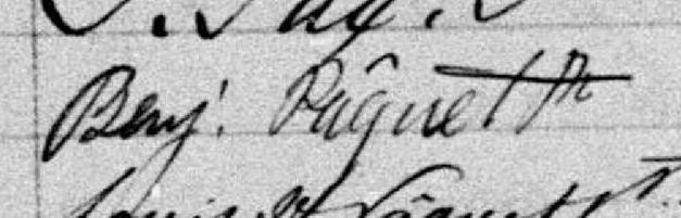 Signature de Benj. Pâquet Ptre: 11 mai 1880
