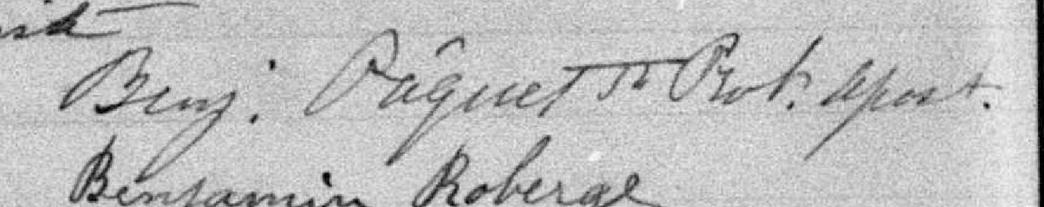 Signature de Benj. Pâquet Prot. Apost.: 10 janvier 1899