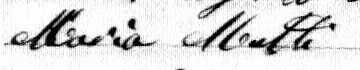 Signature de Maria Mutti: 5 décembre 1885 Signature de Maria Mutti: 5 décembre 1885