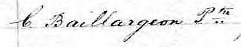 Signature de C. Baillargeon Ptre: 3 octobre 1868 Signature de C. Baillargeon Ptre: 3 octobre 1868