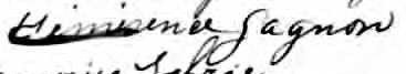 Signature d'Hémérence Gagnon: 9 octobre 1899